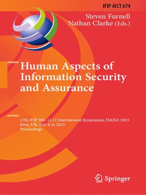 cover image of Human Aspects of Information Security and Assurance